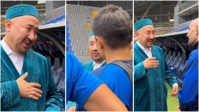 «Жаратқан жар болсын!»: Нұрлан имам футболшыларға бата беріп, дұға жасады (ВИДЕО)