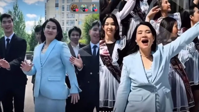 «Директор жанып тұр»: Димаштың челленджін қолдаған мұғалім желі жұлдызына айналды (ВИДЕО)