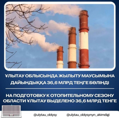 Ұлытау облысында жылыту маусымына дайындыққа 36,6 млрд теңге бөлінді