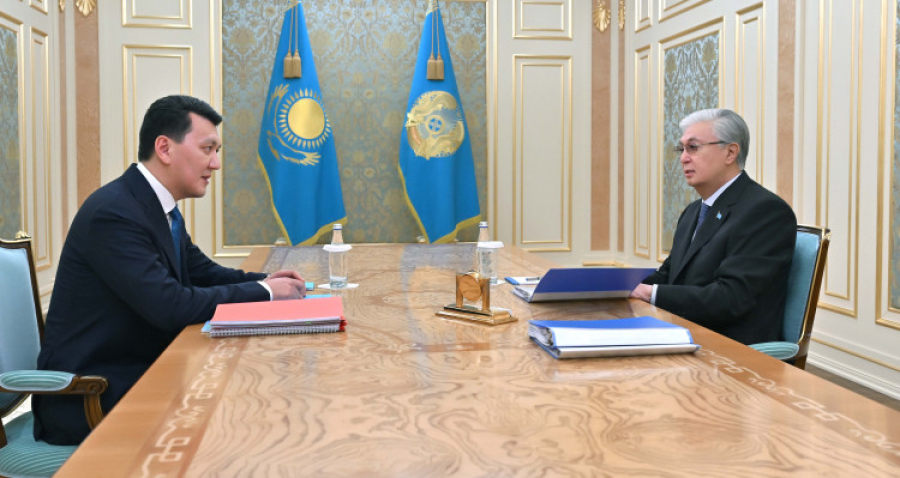 Қасым-Жомарт Тоқаев Мемлекеттік кеңесші – Парламенттік реформа жөніндегі жұмыс тобының жетекшісі Ерлан Қаринді қабылдады